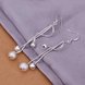 Wholesale Romantic Silver Ball Dangle Earring For Women Twist Sanding Smooth Balls Long Snake Chains Hanging Drop Earring Wedding Jewelry TGSPDE295 3 small