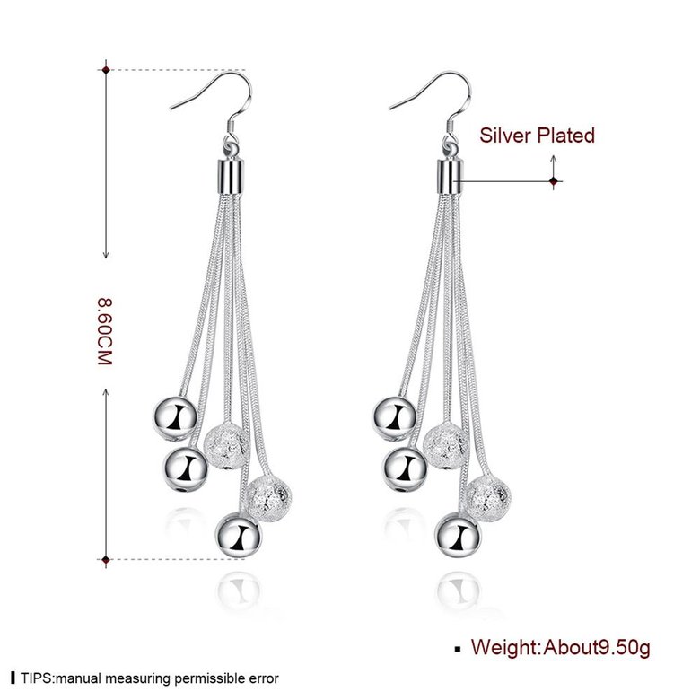 Wholesale Romantic silver female models long paragraph five beads earrings retro fashion lovely wild super flash jewelry TGSPDE296 1