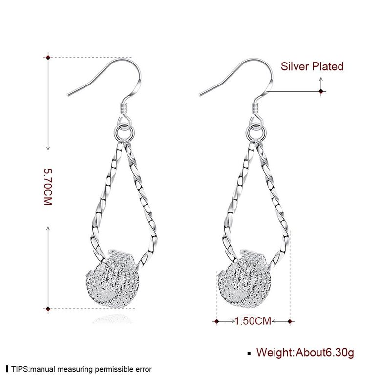 Wholesale Fine hot charm women lady Valentine's gift silver color water drop charm Women circles earrings free shipping jewelry TGSPDE298 0