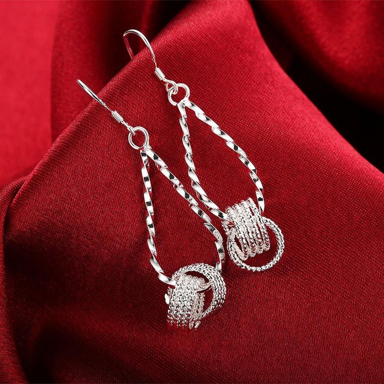 Wholesale Fine hot charm women lady Valentine's gift silver color water drop charm Women circles earrings free shipping jewelry TGSPDE298 3