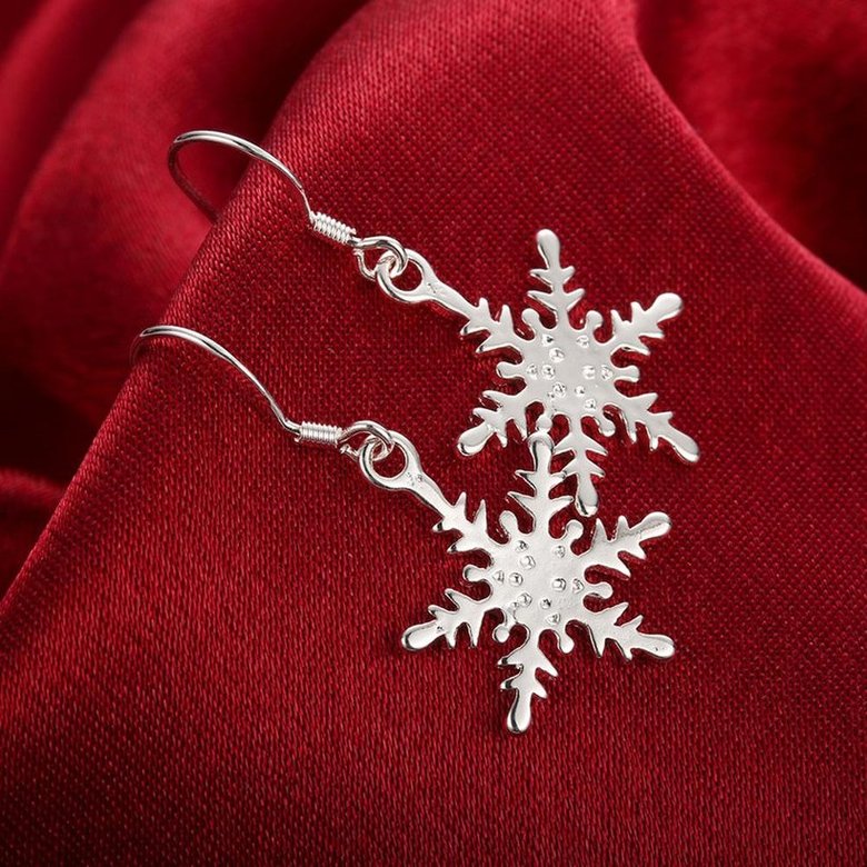 Wholesale New Arrival Crystal Star shape snowflake dangle Earrings for Women Girls Fashion Silver Color Earrings Party Jewelry TGSPDE302 0