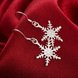 Wholesale New Arrival Crystal Star shape snowflake dangle Earrings for Women Girls Fashion Silver Color Earrings Party Jewelry TGSPDE302 0 small