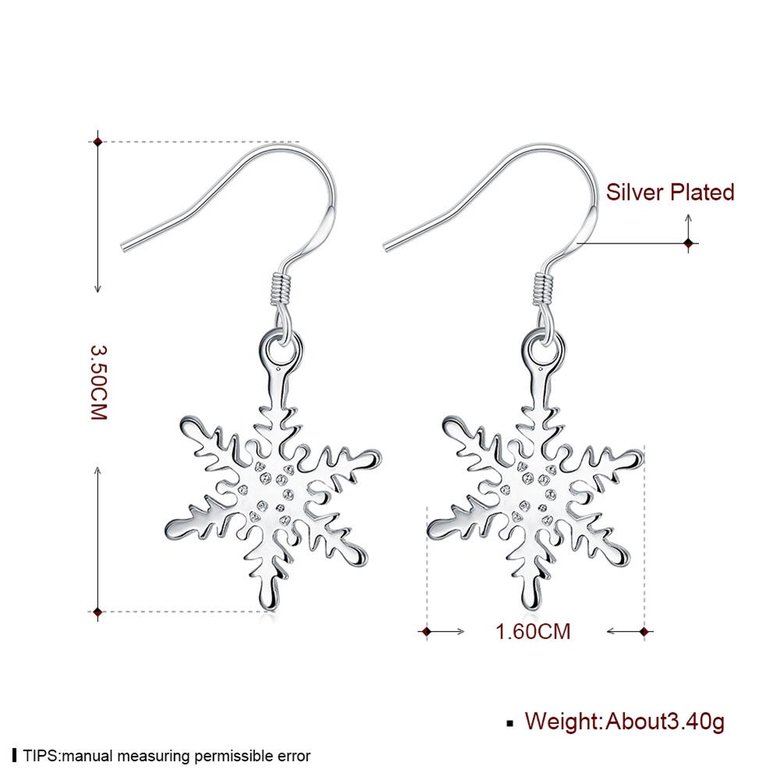 Wholesale New Arrival Crystal Star shape snowflake dangle Earrings for Women Girls Fashion Silver Color Earrings Party Jewelry TGSPDE302 2