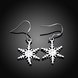 Wholesale New Arrival Crystal Star shape snowflake dangle Earrings for Women Girls Fashion Silver Color Earrings Party Jewelry TGSPDE302 3 small