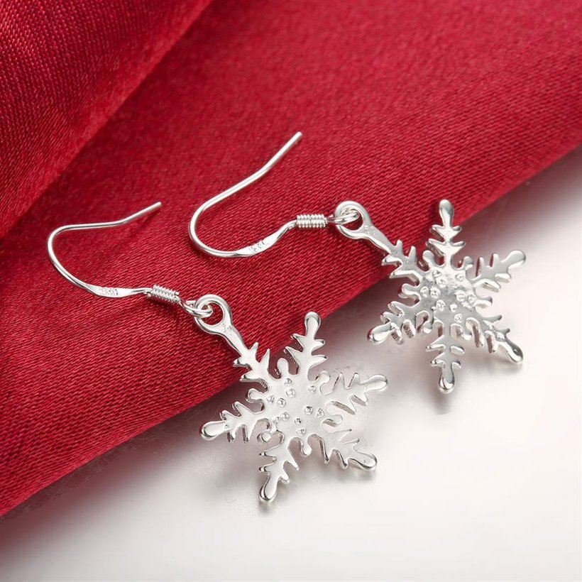 Wholesale New Arrival Crystal Star shape snowflake dangle Earrings for Women Girls Fashion Silver Color Earrings Party Jewelry TGSPDE302 4