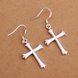 Wholesale Drop Shipping Women Earrings Fashion Cross Shape silver color Delicate Female Earrings Fine Gifts TGSPDE304 2 small