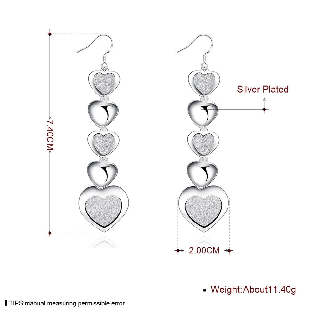 Wholesale Trendy Vintage Female Drop Earrings Silver Color Dangle Earrings Simple Heart Wedding Earrings For Women TGSPDE311 1