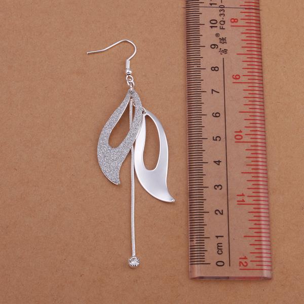 Wholesale Trendy Silver Plated Dangle Earring western style leaf shape earring jewelry fine gift  TGSPDE314 2