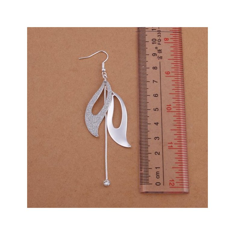 Wholesale Trendy Silver Plated Dangle Earring western style leaf shape earring jewelry fine gift  TGSPDE314 2