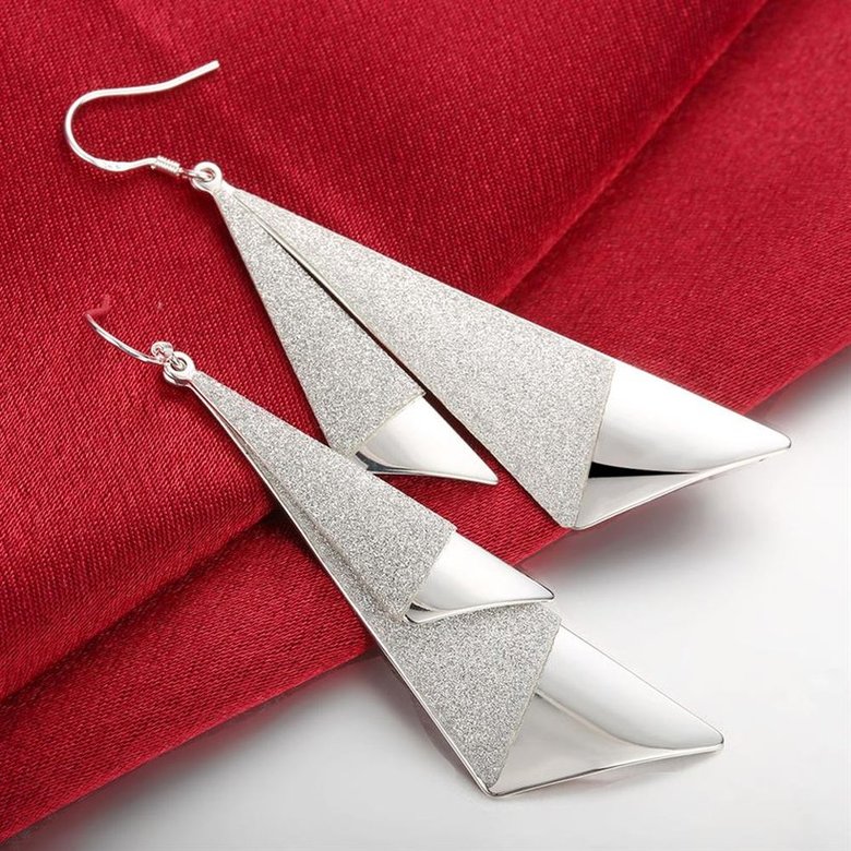 Wholesale Fashion wholesale jewelry from China Simple silver color Fan-shaped Earrings For Women  TGSPDE316 4