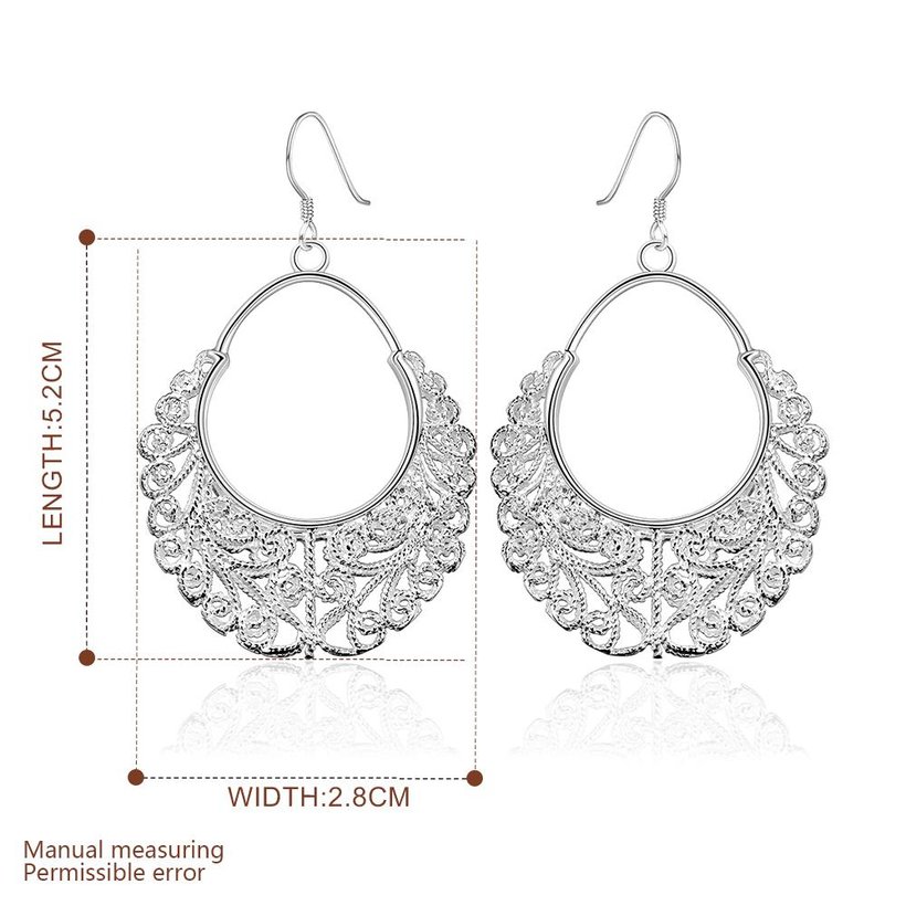 Wholesale Vintage Ethnic Earring Geometric Antique Silver Color Gold Hollow Flower Drop Earring Piercing Earring Statement Jewelry TGSPDE319 0