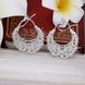 Wholesale Vintage Ethnic Earring Geometric Antique Silver Color Gold Hollow Flower Drop Earring Piercing Earring Statement Jewelry TGSPDE319 2 small