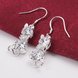 Wholesale Cute Cat Earrings Silver CZ Jewelry Little Kitty For Women wedding jewelry Hot selling Fashion Gift TGSPDE331 2 small