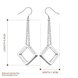 Wholesale Geometric Square tassel Earrings For Women Silver Color Cute Wedding Earrings Jewelry TGSPDE335 0 small