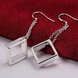 Wholesale Geometric Square tassel Earrings For Women Silver Color Cute Wedding Earrings Jewelry TGSPDE335 1 small