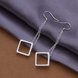 Wholesale Geometric Square tassel Earrings For Women Silver Color Cute Wedding Earrings Jewelry TGSPDE335 3 small