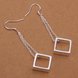 Wholesale Geometric Square tassel Earrings For Women Silver Color Cute Wedding Earrings Jewelry TGSPDE335 4 small