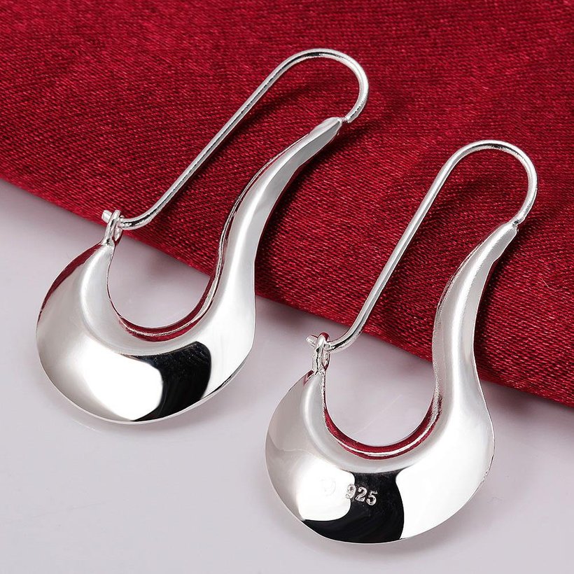Wholesale Personality fashion Silver plated Dangle Earring  plated Flat Gloss Earrings for Women best gift  TGSPDE337 1