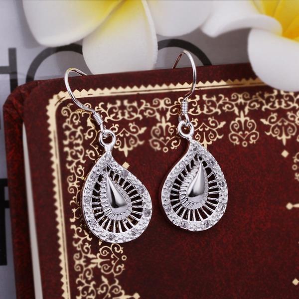 Wholesale Vintage Ethnic Earring Geometric Antique Silver Color Gold Hollow Flower Drop Earring Piercing Earring Statement Jewelry TGSPDE360 0
