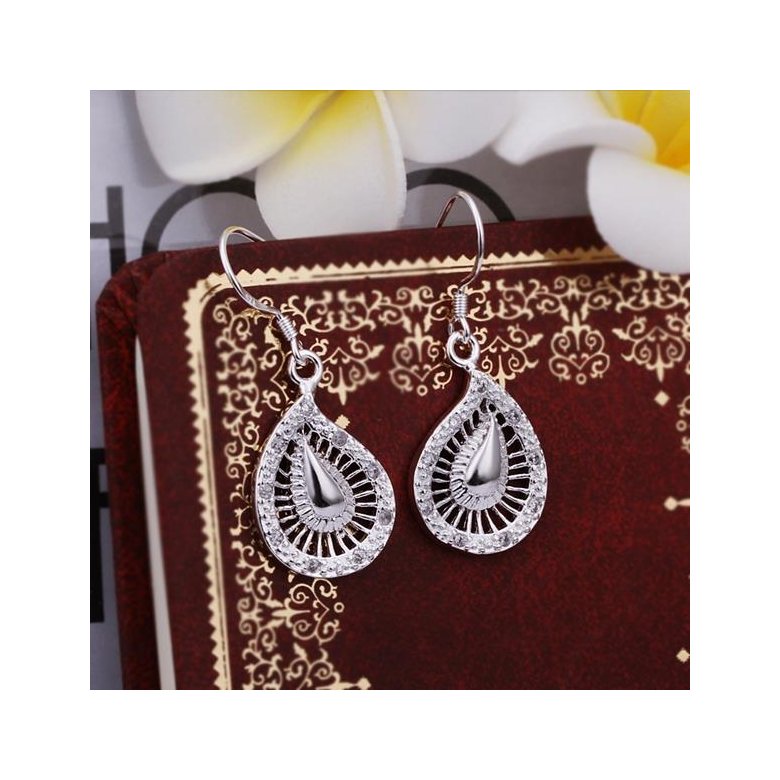 Wholesale Vintage Ethnic Earring Geometric Antique Silver Color Gold Hollow Flower Drop Earring Piercing Earring Statement Jewelry TGSPDE360 0