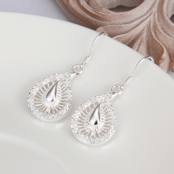 Wholesale Vintage Ethnic Earring Geometric Antique Silver Color Gold Hollow Flower Drop Earring Piercing Earring Statement Jewelry TGSPDE360 3