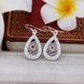 Wholesale Vintage Ethnic Earring Geometric Antique Silver Color Gold Hollow Flower red zircon Drop Earring Piercing Earring  TGSPDE369 4 small