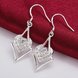 Wholesale Trendy Geometric Square Hoop Earrings For Women Silver Color White Crystal Stone Cute Wedding Heart Earrings Jewelry TGSPDE380 2 small