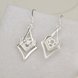Wholesale Trendy Geometric Square Hoop Earrings For Women Silver Color White Crystal Stone Cute Wedding Heart Earrings Jewelry TGSPDE380 3 small