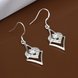 Wholesale Trendy Geometric Square Hoop Earrings For Women Silver Color White Crystal Stone Cute Wedding Heart Earrings Jewelry TGSPDE380 4 small
