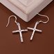 Wholesale Silver Color Cross Drop Dangle Earrings For Women New Trendy Lady Fashio Jewelry  TGSPDE391 0 small