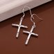 Wholesale Silver Color Cross Drop Dangle Earrings For Women New Trendy Lady Fashio Jewelry  TGSPDE391 3 small