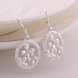 Wholesale Romantic Silver plated clover Round CZ Dangle Earring New Trendy Circular Earring Drop For Women Anniversary Wedding Gift  TGSPDE007 1 small