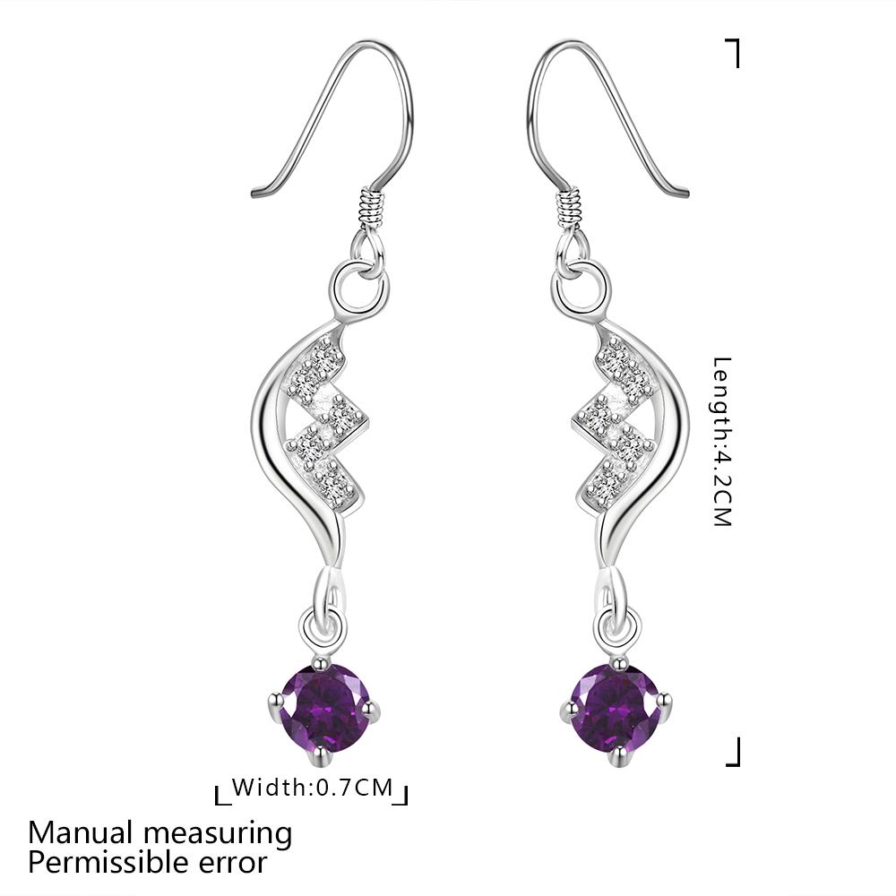 Wholesale Elegant purple AAA Zircon Earrings for Women Female Fashion heart Water Drop Crystal Dangle Earring Wedding Party Jewelry Gift TGSPDE022 0