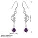 Wholesale Elegant purple AAA Zircon Earrings for Women Female Fashion heart Water Drop Crystal Dangle Earring Wedding Party Jewelry Gift TGSPDE022 0 small