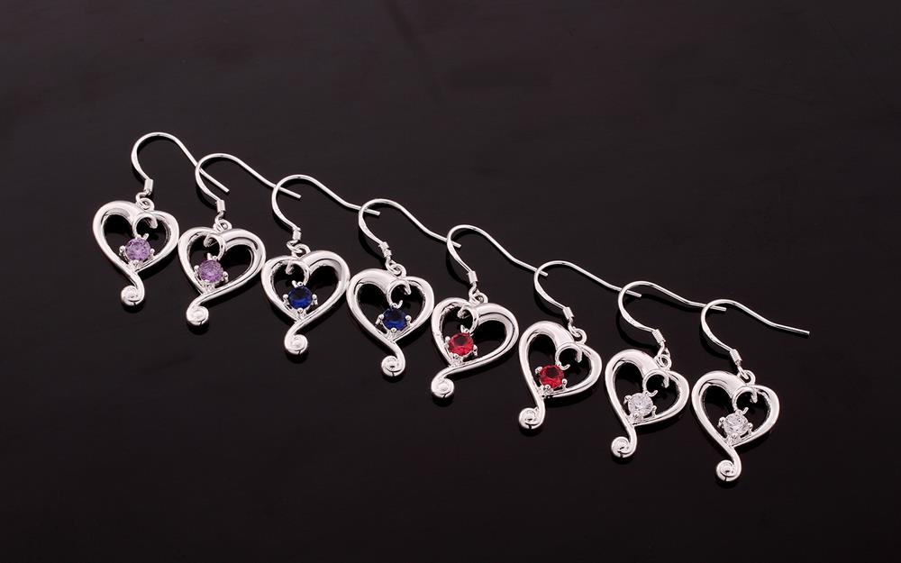 Wholesale Elegant purple AAA Zircon Earrings for Women Fashion heart Water Drop Crystal Dangle Earring Wedding Party Jewelry Gift TGSPDE001 0