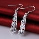 Wholesale Trendy Silver plated Geometric CZ Dangle Earring shinny Long crystal Dangle Earrings for Women Wedding Engagement Luxury Jewelry TGSPDE045 2 small