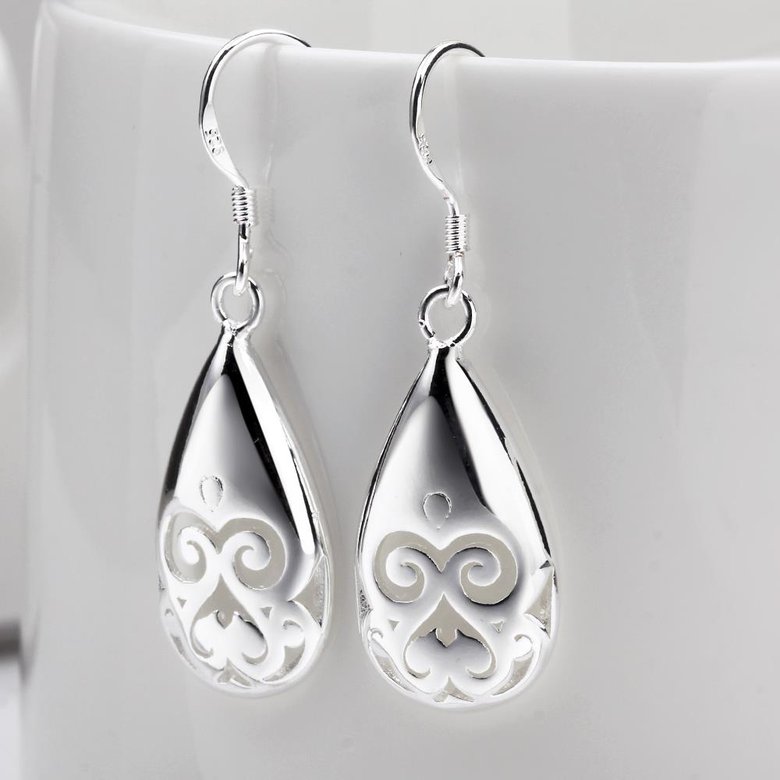 Wholesale Hot sale jewelry from China Trendy Silver Water Drop Dangle Earring simple daily women jewelry TGSPDE057 0