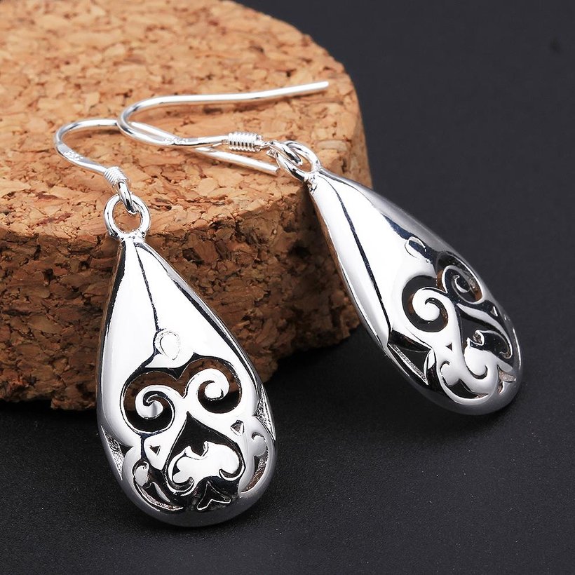 Wholesale Hot sale jewelry from China Trendy Silver Water Drop Dangle Earring simple daily women jewelry TGSPDE057 1