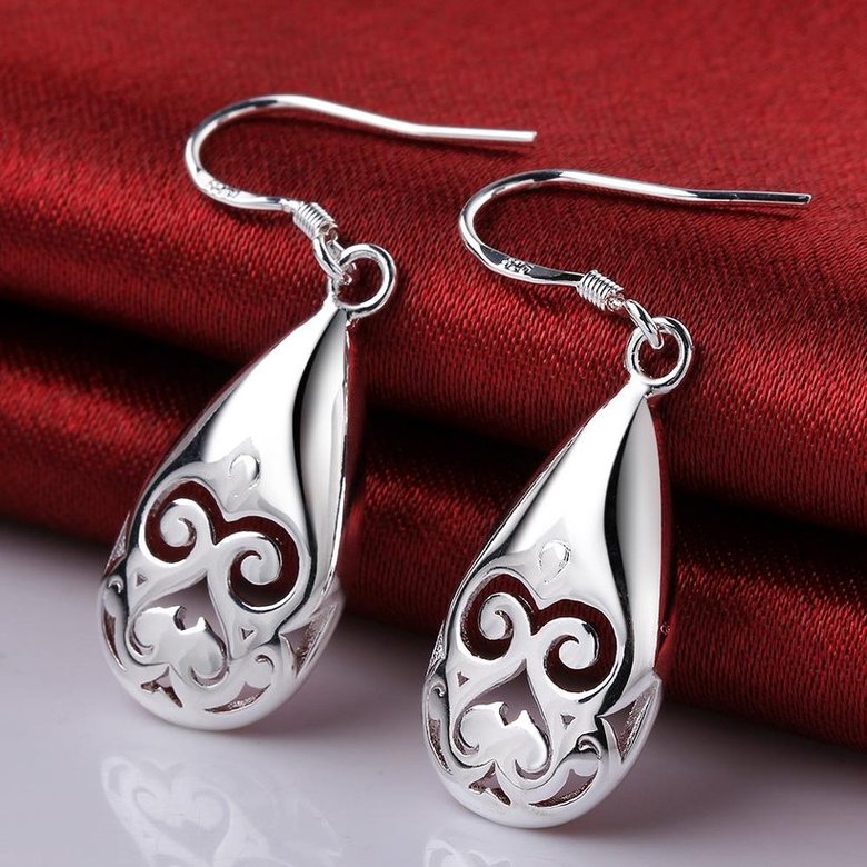 Wholesale Hot sale jewelry from China Trendy Silver Water Drop Dangle Earring simple daily women jewelry TGSPDE057 2