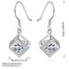 Wholesale Delicate Trendy Silver Geometric CZ Dangle Earring Cube Zircon Square Dangle Earrings For Women brincos Gift Wedding Jewelry TGSPDE060 0 small