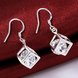 Wholesale Delicate Trendy Silver Geometric CZ Dangle Earring Cube Zircon Square Dangle Earrings For Women brincos Gift Wedding Jewelry TGSPDE060 1 small
