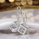 Wholesale Delicate Trendy Silver Geometric CZ Dangle Earring Cube Zircon Square Dangle Earrings For Women brincos Gift Wedding Jewelry TGSPDE060 2 small