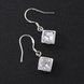 Wholesale Delicate Trendy Silver Geometric CZ Dangle Earring Cube Zircon Square Dangle Earrings For Women brincos Gift Wedding Jewelry TGSPDE060 3 small