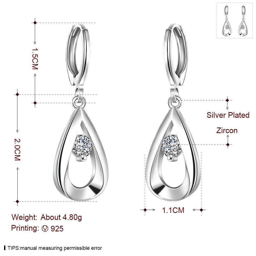 Wholesale Trendy Silver Water Drop CZ Dangle Earring Rotate Long Tassel Earrings Jewelry Fashion Zircon Crystal Earrings For Women  TGSPDE085 0