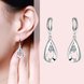 Wholesale Trendy Silver Water Drop CZ Dangle Earring Rotate Long Tassel Earrings Jewelry Fashion Zircon Crystal Earrings For Women  TGSPDE085 3 small