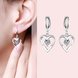Wholesale Romantic Silver plated  Heart CZ Dangle Earring delicate wedding and daily collocation jewelry  TGSPDE094 3 small
