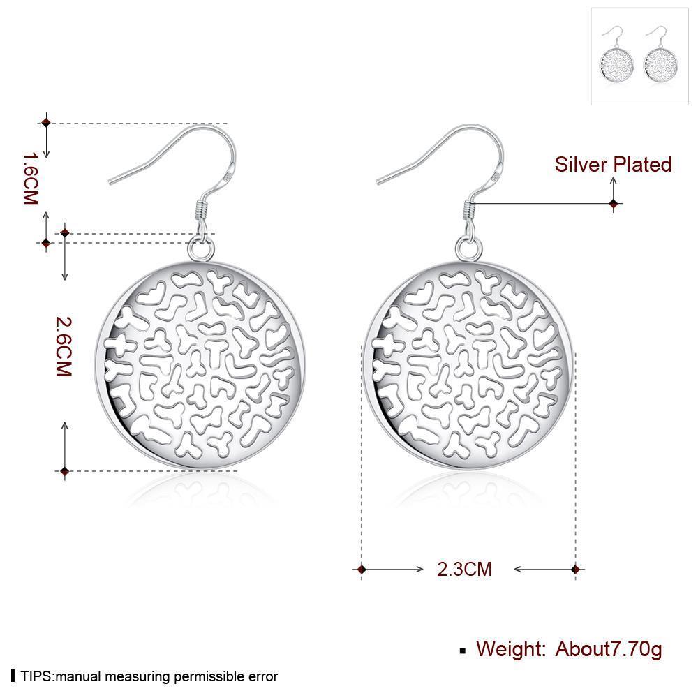 Wholesale Fashion jewelry from China Silver plated big hollow Round Dangle Earring popular European and American style earrings  TGSPDE104 0