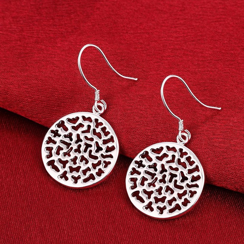 Wholesale Fashion jewelry from China Silver plated big hollow Round Dangle Earring popular European and American style earrings  TGSPDE104 2