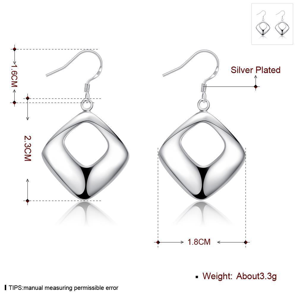 Wholesale New fashion New Design silver plated jewelry Women's earrings rhombic Fashion jewelry TGSPDE116 0