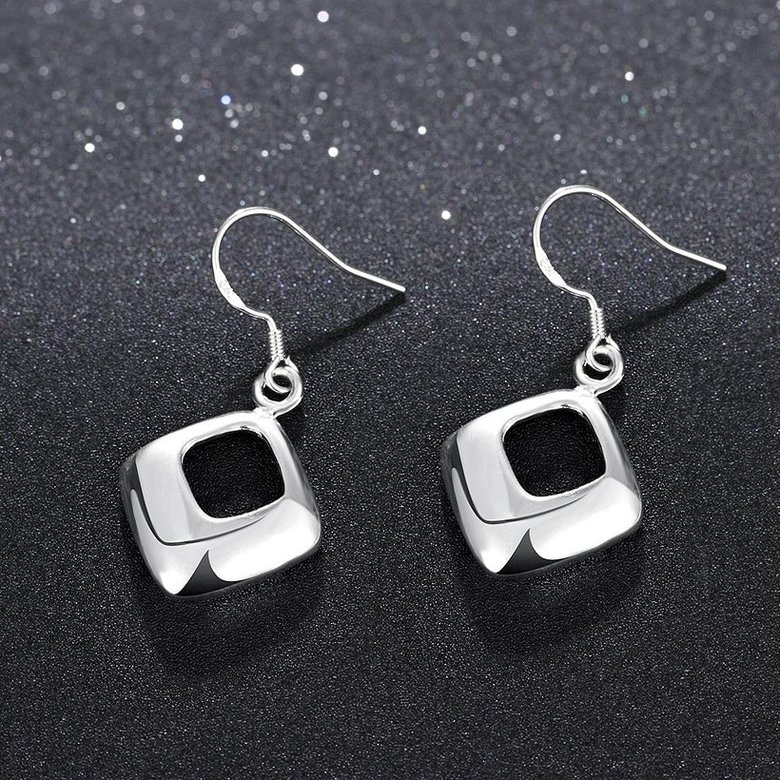 Wholesale New fashion New Design silver plated jewelry Women's earrings rhombic Fashion jewelry TGSPDE116 1